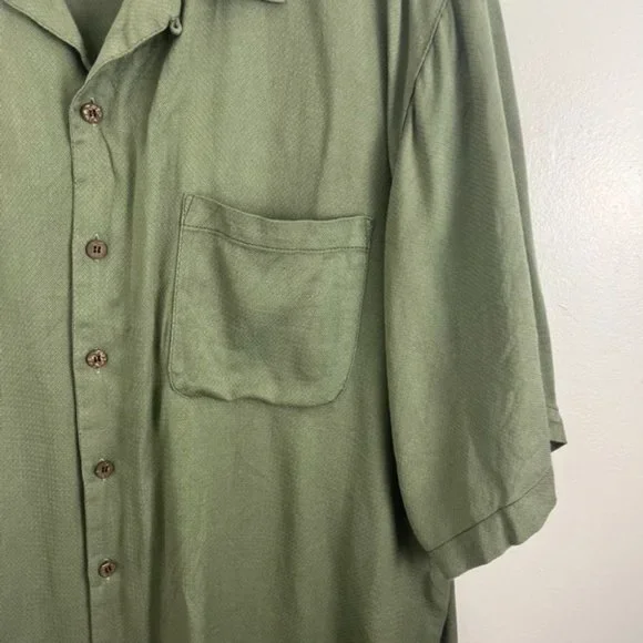 Tommy Bahama Olive Button Down Shirt - Picture 2 of 6